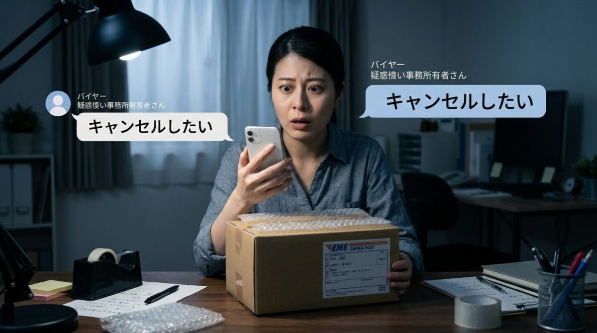 メルカリで代行業者から突然キャンセル要求を受けて困惑するセラー